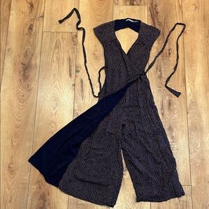 Kimchi Blue Patterned Jumpsuit with dress flap front